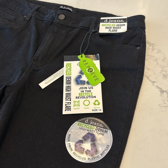 NWT, d.jeans recycled, flat denim, high waisted flare, size 14 - Picture 2 of 9